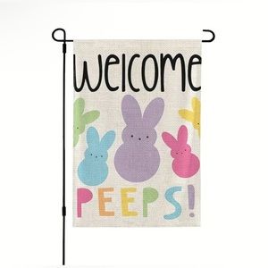Garden Flag - "Welcome Peeps” Garden Flag, Double Sided, 12x18inches